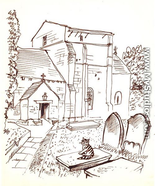 Church, Cemetery and a Cat - Jerzy Faczynski