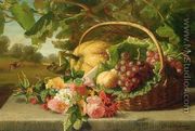 Still Life with Flowers, Grapes and a Melon - Geraldine Jacoba Van De Sande Bakhuyzen