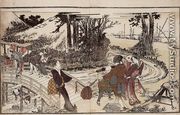 Village by a Bridge - Katsushika Hokusai