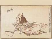 Philosopher Watching a Pair of Butterflies - Katsushika Hokusai