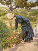 Lady in a Garden - Victor-Gabriel Gilbert