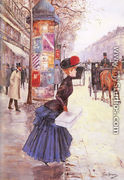 Jeune femme traversant le boulevard - Jean-Georges Beraud