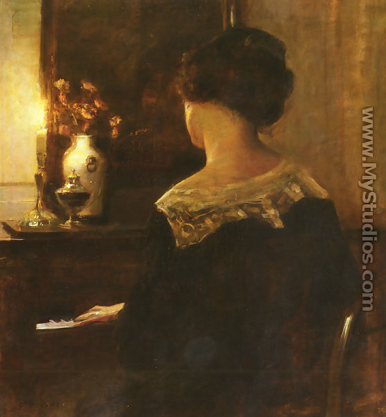 A Lady Playing The Piano - Carl Vilhelm Holsoe