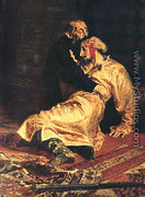 Ivan the Terrible and His Son Ivan on November 16, 1581 [detail] 2 - Ilya Efimovich Efimovich Repin