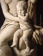 Bacchante tenant un tambour de basque, avec deux enfants [detail #4] (Bacchante holding a tambourine, with two children) - Jacques-Augustin Pajou