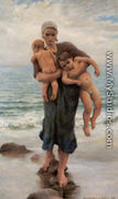 Femme de pecheur venant de baigner ses enfants - Virginie Demont-Breton