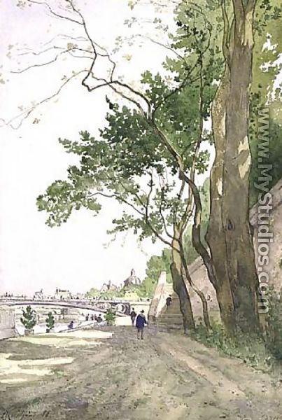 Bords de Seine au Pont du Carrousel, 1888 - Henri Joseph  Harpignies