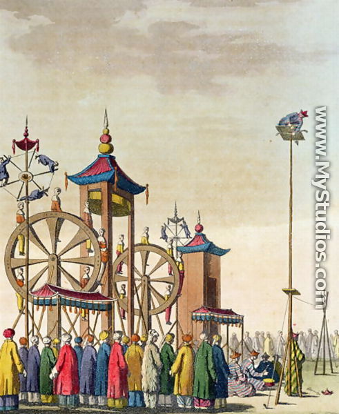 A Chinese circus, illustration from Le Costume Ancien et Moderne by Giulio Ferrario, published c.1820s-30s - Gaetano Zancon