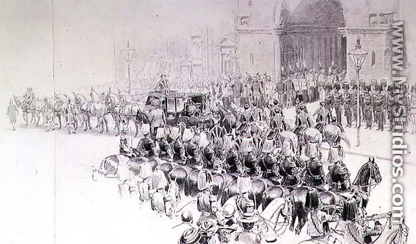 Triumphal procession, the arrival of Emperor Franz Joseph I of Austria (1830-1916) at St. Stephen