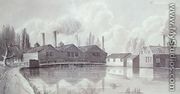 Copper Mills on the Wandle at Garrett, 1825 - Gideon Yates