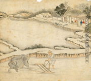 Ploughing the paddy field, from Gengzhi tu (Pictures of Tilling and Weaving) - Tang Yin
