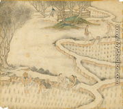 Transplanting the Rice, from Gengzhi tu (Pictures of Tilling and Weaving) - Tang Yin