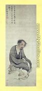 The Immortal Ge Changgeng sitting on his Three-legged Toad, 1506-10 - Tang Yin