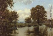 A Summer's Day on a Berkshire Stream (River Kennet, Berkshire), 1915 - Edward Wilkins Waite
