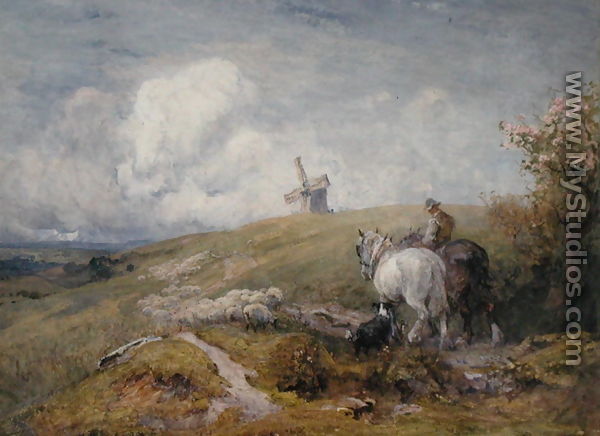 Driving Sheep on the South Downs - Robert Thorne Waite