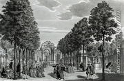 The Triumphal Arches, Handel's Statue in the South Walk of Vauxhall Gardens, engraved by John S. Muller - Samuel Wale
