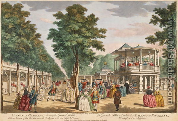 Vauxhall Gardens: The Grand Walk with the Orchestra Playing - Samuel Wale