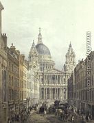 St. Paul's Cathedral, looking up Ludgate Hill, pub. 1852 by LLoyd Bros. & Co. - Edmund Walker