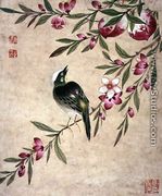 One of a series of paintings of birds and fruit, late 19th centur - Guoche Wang