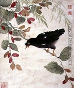 One of a series of paintings of birds and fruit, late 19th century 6 - Guoche Wang