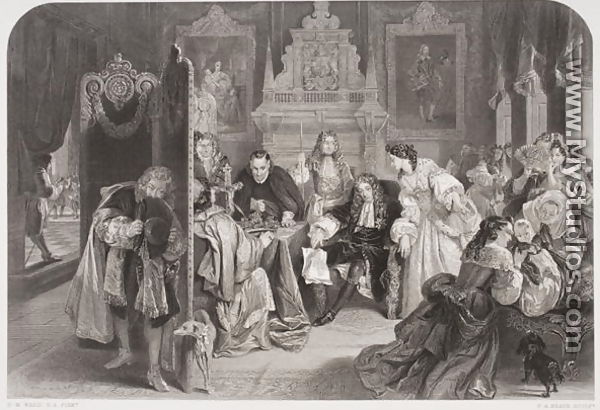 James II (1633-1701) receiving news of the landing of the Prince of Orange, engraved by F.A. Heath - (after) Ward, Edgar Melville