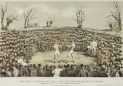 The Great Fight Between Tom Sayers and J.C. Heenen at Farnborough, 17th April 1860, engraved by Wolmoth & Lopez - James Ward