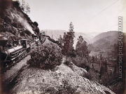 Central Pacific Railroad Train and Coaches in Yosemite Valley, 1861-69 - Carleton Emmons Watkins