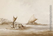 Boats of the Friendly Islands, from Views in the South Seas, pub. 1791 - John Webber