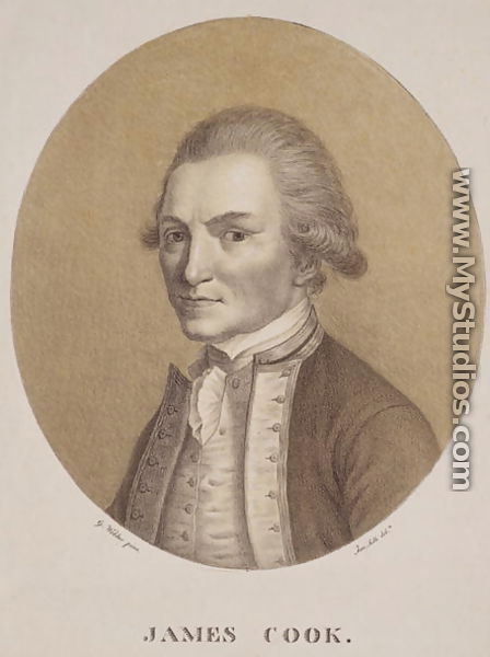 Captain James Cook, engraved by Josef Selb, c.1820 - John Webber