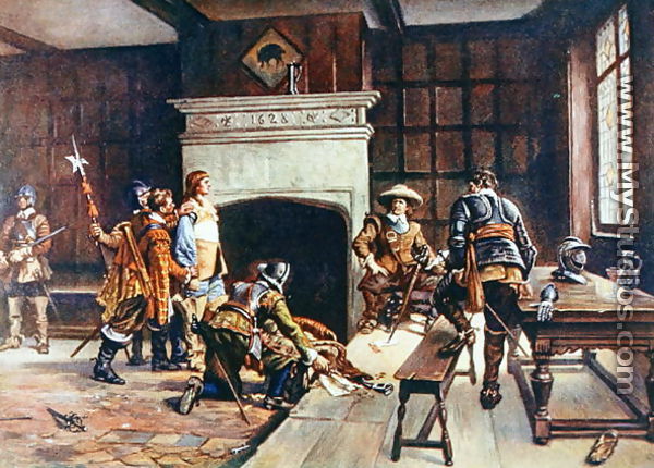 Oliver Cromwell (1599-1658) at the Blue Boar in Holborn, illustration from Lives of Great Men Told by Great Men - Ernest Crofts