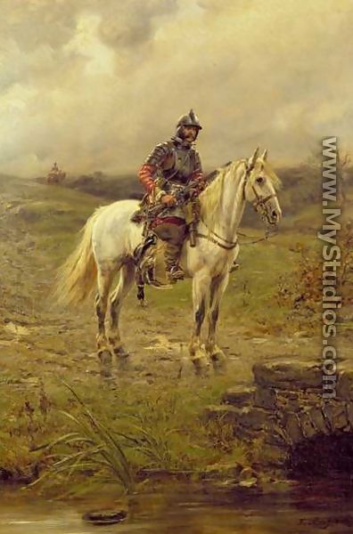 A Roundhead on horseback - Ernest Crofts