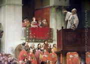 St. John Chrystostomos (c.347-407) Preaching Before the Empress Eudoxia (c.404) c.1880 - Joseph Wencker
