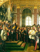 The Proclamation of Wilhelm as Kaiser of the new German Reich, in the Hall of Mirrors at Versailles on 18th January 1871, painted 1885 - Anton Alexander von Werner