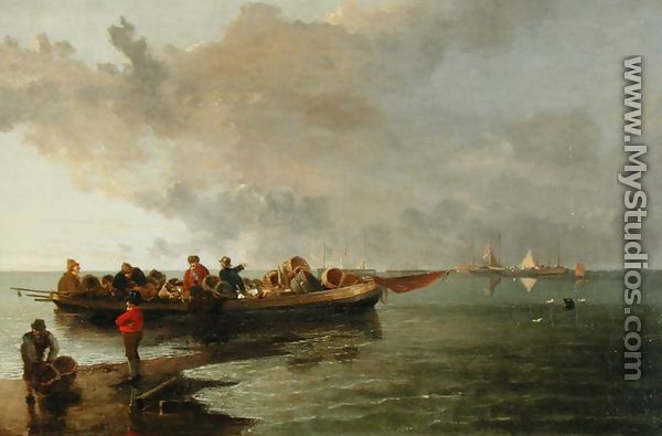A Barge with a Wounded Soldier - John  Crome