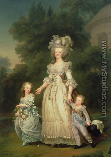 Queen Marie Antoinette (1755-93) with her Children in the Park of Trianon, 1785 - Adolph Ulrich Wertmuller