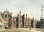 View of the Quadrangle at Hampton Court Palace from Pynes Royal Residences engraved by Thomas Sutherland (b.c.1785), published in 1819 - William Westall