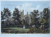 Winchester College from the Wardens Garden, from History of Winchester College, part of History of the Colleges, engraved by Joseph Constantine Stadler (fl.1780-1812) pub. by R. Ackermann, 1816 - William Westall