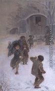 Gypsy children snowballing - Edmund Richard White