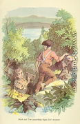 Huck and Tom unearthing Injun Joe's treasure', illustration from 'The Adventures of Tom Sawyer by Mark Twain (1835-1910) - Geoffrey Whittam