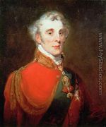 Portrait of Arthur Wellesley, 1st Duke of Wellington (1769-1852) wearing the Order of the Golden Fleece and of the Garter, c.1840 - John Robert Wildman
