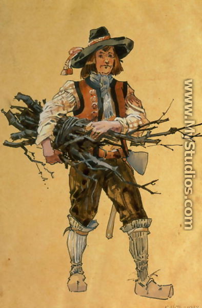A Forester, costume design for "As You Like It", produced by R. Courtneidge at the Princes Theatre, Manchester - C. Wilhelm
