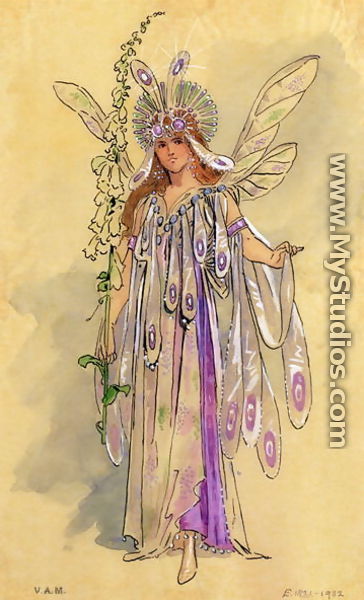Titania, Queen of the Fairies. Costume design for "A Midsummer Night