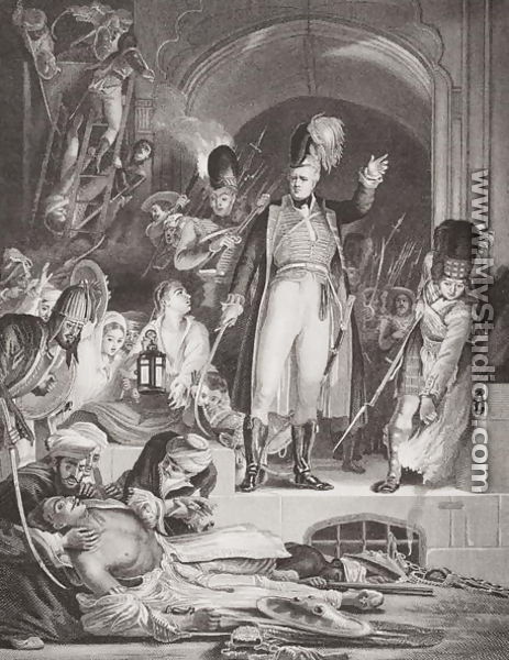 Sir David Baird (1757-1829) discovering the body of Tippoo Sultan (1744-99) after the capture of Seringapatam, 4 May 1799, from Illustrations of English and Scottish History Volume II - Sir David Wilkie