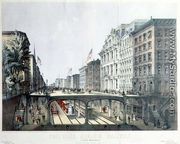 Proposed Arcade Railway, under Broadway, view near Wall Street, pub. by Ferd. Mayer and Sons, New York, 1869 - (after) Will, August