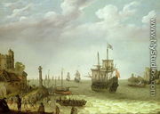 Settlement on a rocky shore with the Dutch fleet approaching, 1640 - Abraham Willaerts