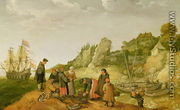 Fisherman unloading and selling their catch on a rocky shoreline - Adam Willaerts