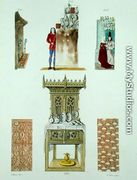 Fifteenth century furniture, from Monuments Francais, lithograph by Amedee Peree, 1839 - Gabrielle Willemin