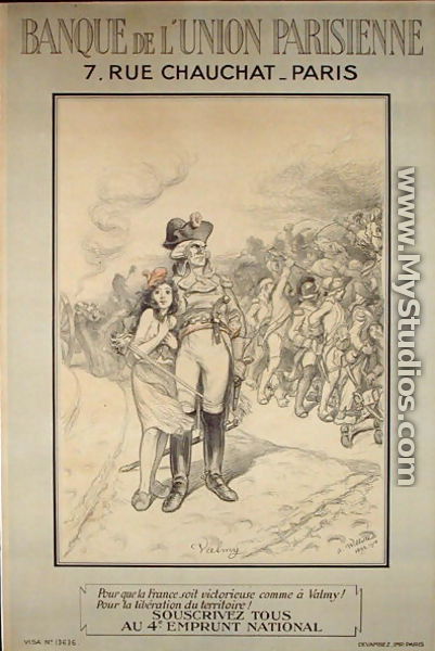 So that France is victorious as at Valmy, advertisement for the Banque de lUnion Parisienne, 1918 - Adolphe Willette
