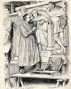Armstead at Work, engraving after a drawing by Wirgman, from the book The Century Illustrated Monthly Magazine, May to October, 1883 - Theodore Blake Wirgman