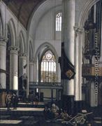 Interior of an Imaginary Protestant Gothic Church - Emanuel de Witte